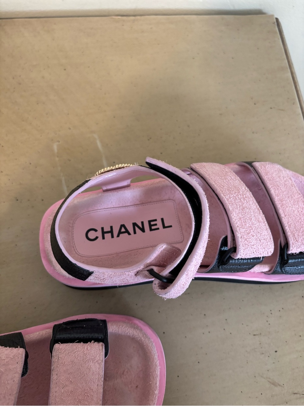 CHANEL Pink Suede Adjustable Strap sandal women - Picture 4 of 6